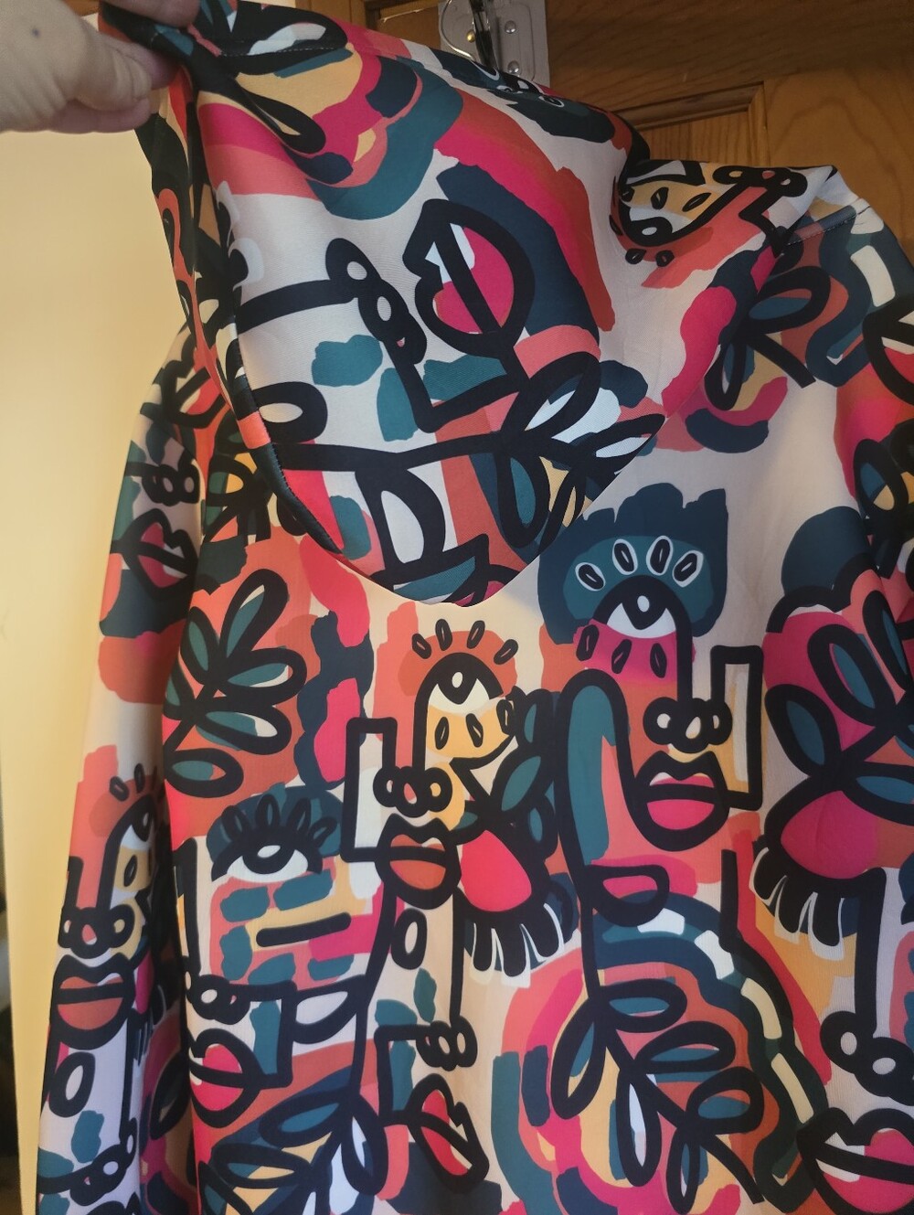 Akira Womens Abstract Floral Print Sweater  Jacket - Multicolor - Picture 12 of 16